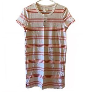 Lou & Grey t-shirt dress, size XS, white with stripes
